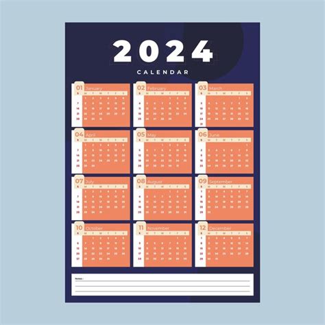 Ontwerp Van De Sjabloon Van De Kalender Voor Premium Vector