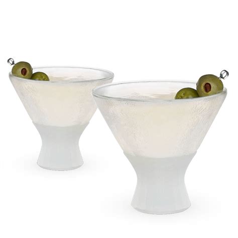 Host Freeze Insulated Martini Stemless Cocktail Glasses In Grey Set Of 2