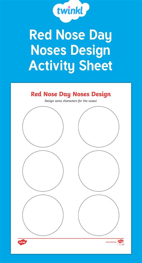 Red Nose Day Noses Design Worksheet Red Nose Day Red Nose Nose