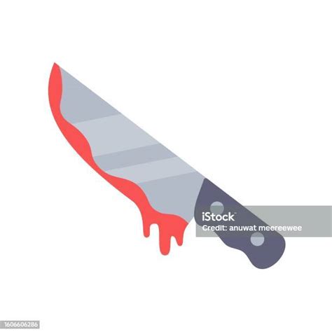 Murder Knife Criminal Knife With Dripping Blood Stock Illustration