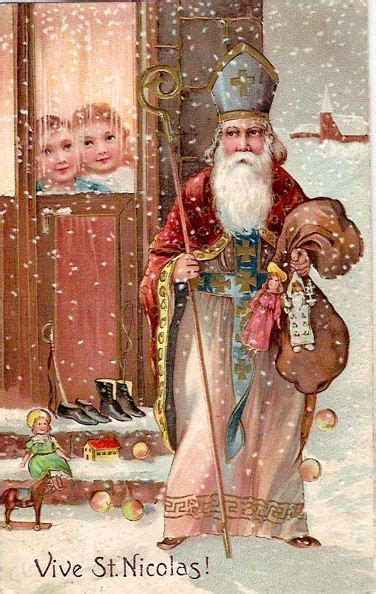 Vive Saint Nicholas Vintage Christmas Images Vintage Christmas Cards Christmas Postcard