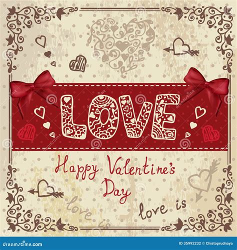 Vintage love card stock vector. Illustration of antique - 35992232