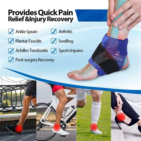 NEWGO Ankle Ice Pack Wrap For Pain Relief Reusable Gel Cold Pack For