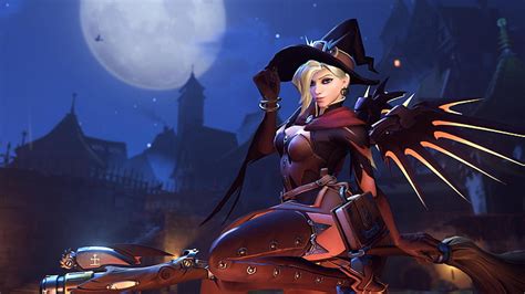 HD wallpaper: female anime character, Mercy (Overwatch), Halloween ...