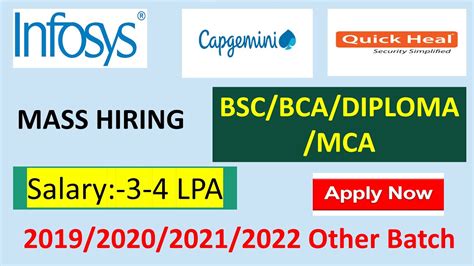 Infosys Capgemini Quick Heal Off Campus Drive Bsc Bca