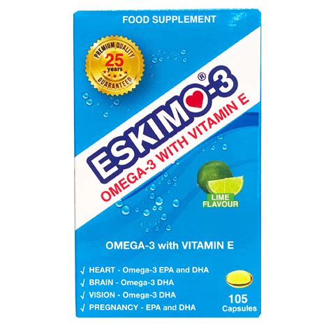 Eskimo 3 With Omega 3 And Vitamin E 105 Capsules