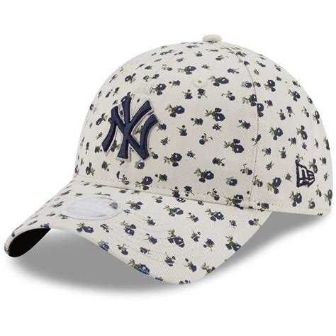 New York Yankees New Era Womens Floral 9twenty Adjustable Hat Cream