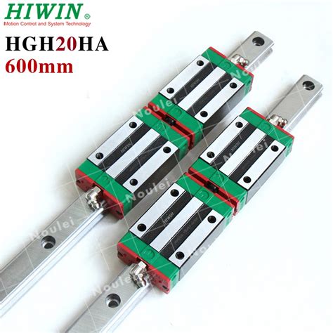 HIWIN HG20 Linear Guide Rail 2pcs 600mm HGR20 With 4pcs HGH20HA Guide