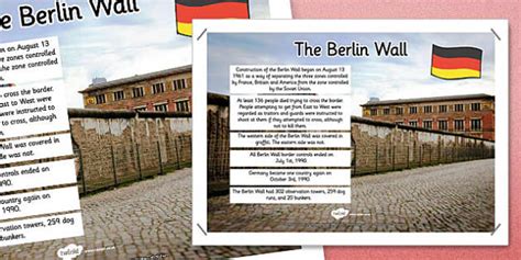 The Berlin Wall Teaching Resources Information Poster