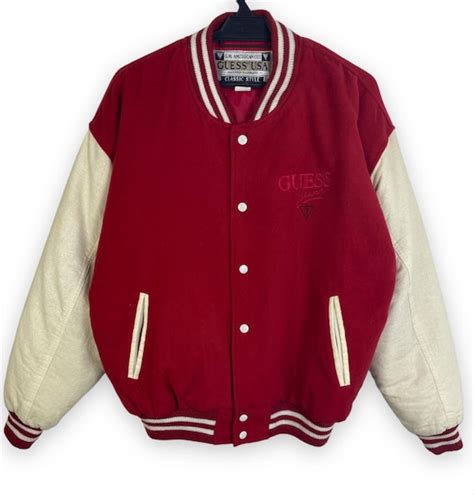 Rare Vintage 90s Guess Varsity Jacket Gem