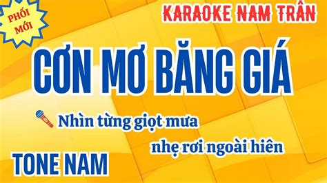 Karaoke Cơn Mơ Băng Giá Tone Nam Nam Trân YouTube