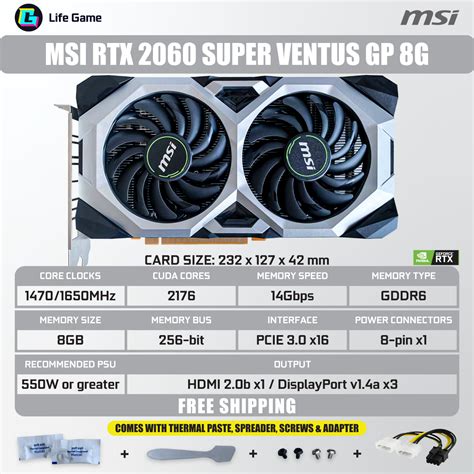 Used Msi Rtx 2060 Super Gaming Gp 8gb Ventus Oc Rtx 2060 Graphics Card Gddr6 Grafik Rtx2060