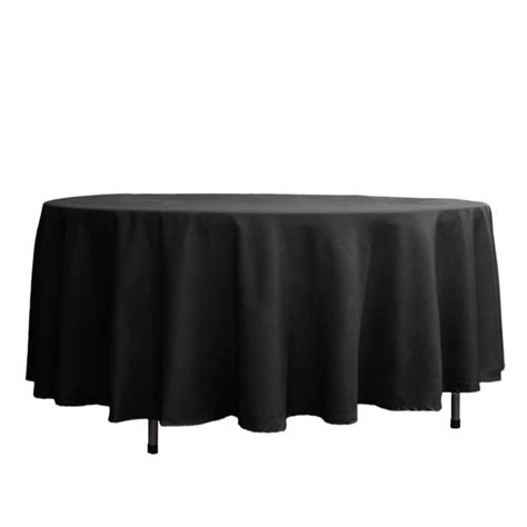 Efavormart 108 Black Polyester Round Tablecloth