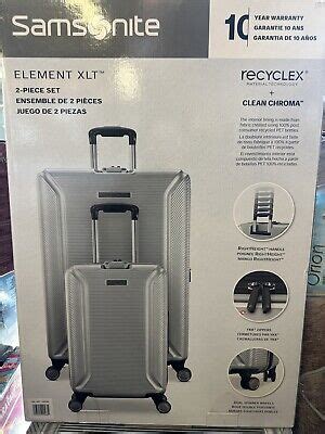 Samsonite Element Xlt Piece Hardside Set Silver Ebay