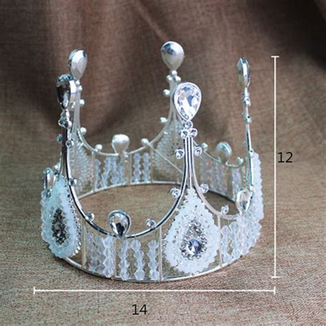 Pc Crystal Diamonds Pearl Crown Cake Toppers Doop Grandado