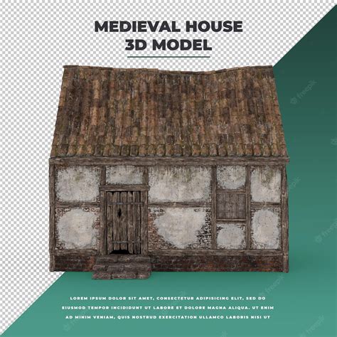 Premium Psd Medieval House Model