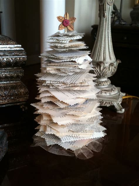 Christmas Tree Made From Old Book Pages Similar To One Seen At