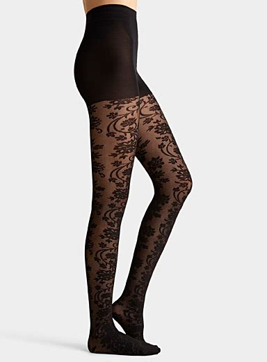 Floral Tapestry Sheer Pantyhose Emilio Cavallini Shop Womens