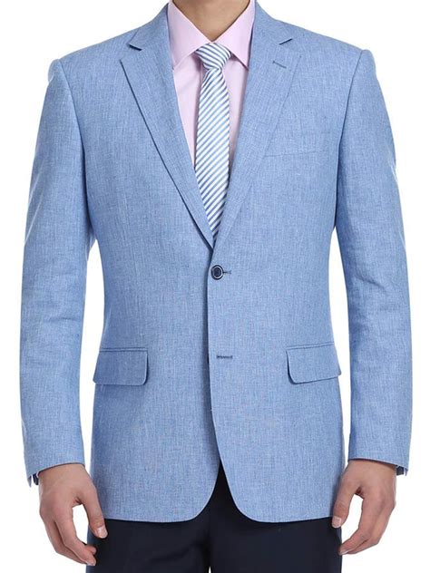 Verno Mens Summer Linen Cotton Sport Coat Classic Fit Lightweight