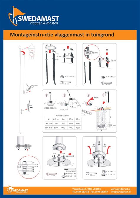 Montageinstructie Vlaggenmast In Tuingrond 2018 Scaled Swedamast