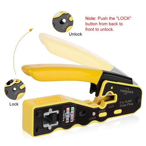 Rj45 Crimp Tool Kit Pass Through Ethernet Crimper For Cat5e Cat6 Cat6a