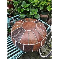 Amazon RISEON Boho Handmade Faux PU Leather Moroccan Pouf