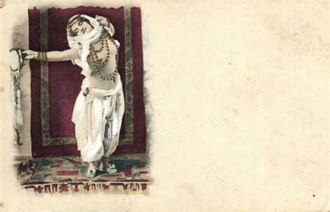 PC CPA Risque Nude Female Belly Dancer Danses DU Ventre Postcard B7818 Europe France