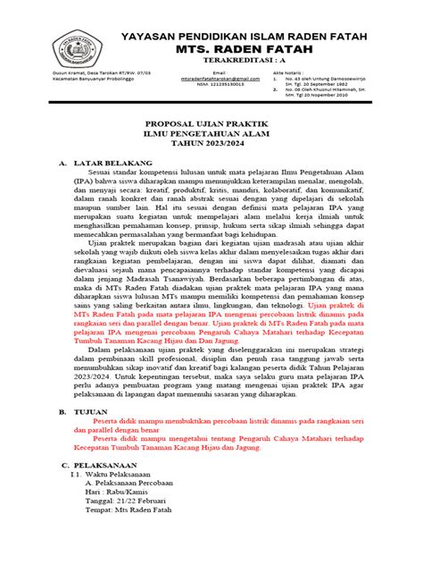 Proposal Ujian Praktik Ipa 2024 Edit Pdf