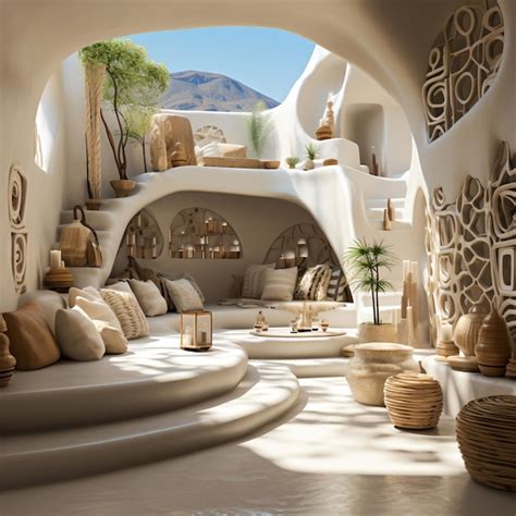 Modern luxury cave house interior design | Premium AI-generated image