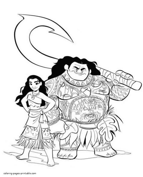 Coloring Pages Moana Maui