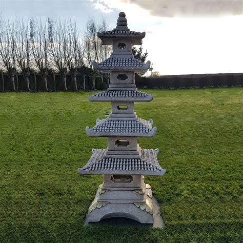 Five Tier Japanese Pagoda Lantern Stone Garden Ornament