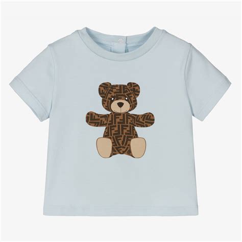 Fendi Baby Boys Blue Ff Teddy T Shirt Childrensalon