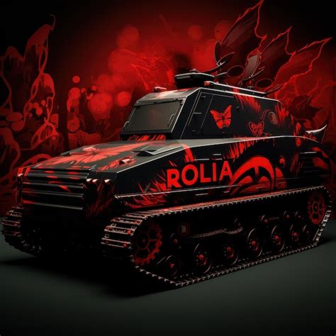 Arte De Tanques De Guerra De Tanques Rojos Y Negros Foto Premium