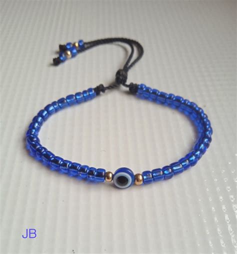 Pulsera Azul Con Ojo En Pulseras Bonitas Pulseras Simples