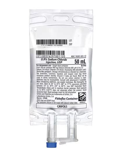 Grifolssa Iv Injection Solution Sodium Chloride 09 50ml Bag 115