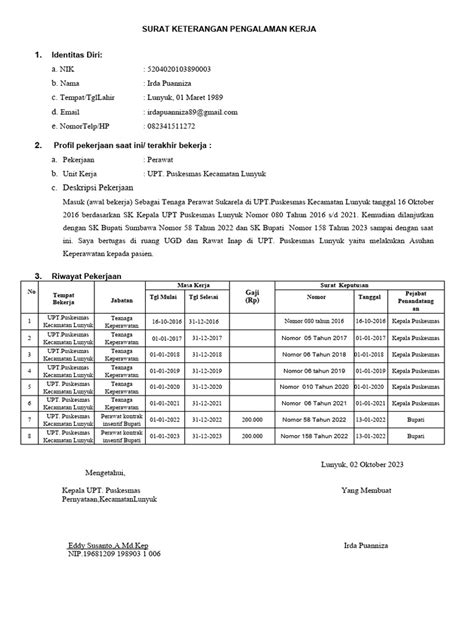 Pengalaman Kerja | PDF