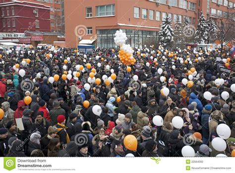 100000 Join Moscow Sakharov Avenue Protest Rally Editorial Photography