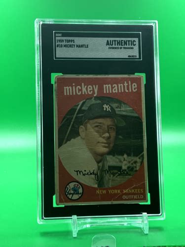 1959 Topps Mickey Mantle 10 New York Yankees SGC Authentic EBay