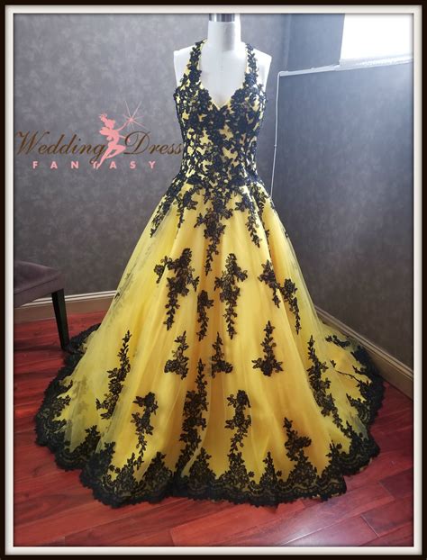 9new Black And Yellow Wedding Dresses Us Nco 2007