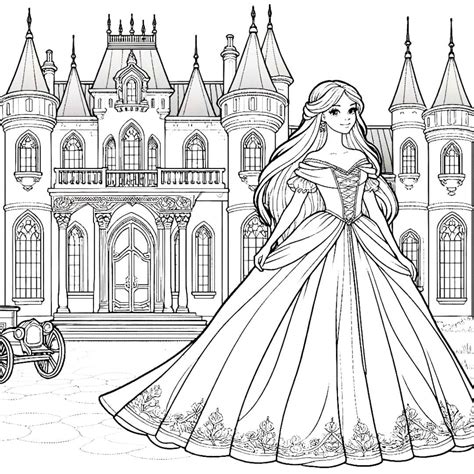 Dessin Gratuit Imprimer Coloriage Princesse Dans Son Ch Teau