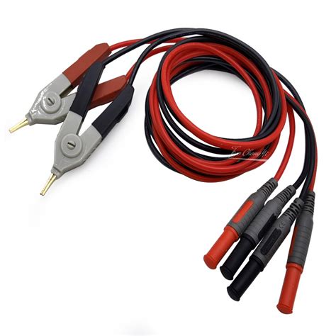 4 Wire LCR Meter Test Lead Wire Clip Cable Clamp Terminal Kelvin