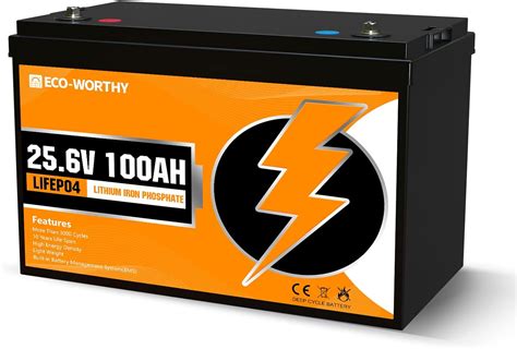 ECO WORTHY 24V 100Ah Batterie Lithium LiFePO4 Rechargeable Avec Plus De