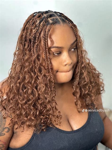 Brown Boho Braids In Bob Braids Hairstyles Box Braids