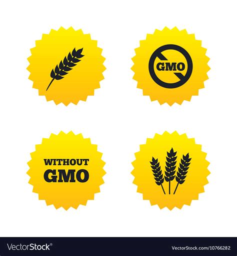 Agricultural Icons Gmo Free Symbols Royalty Free Vector