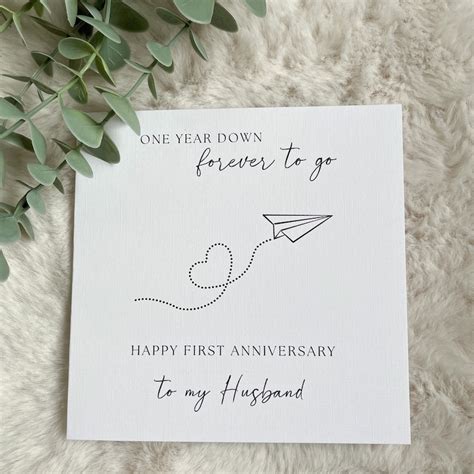 Personalised 1st Anniversary Card Paper Wedding Anniversary Etsy