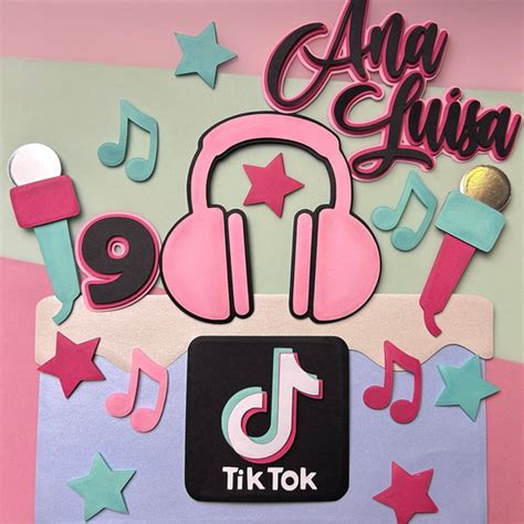 Arquivo Digital Topo Tik Tok Em Camadas Elo7 Produtos Especiais