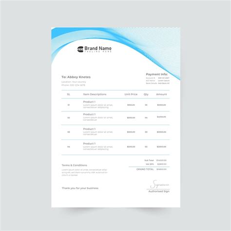 Premium Vector Invoice Design Template