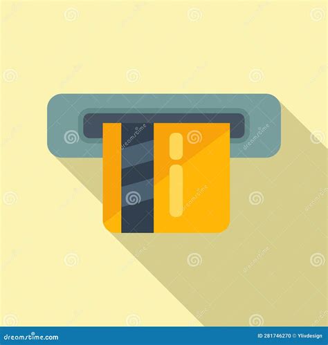 Card Paid Parking Icon Flat Vector Barrier Park Stock Vector