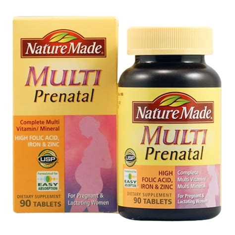 Nature Made Multi Vitamin Prenatal Tablets For Pregnant And Lactating Women 90 Ea 2 Pack