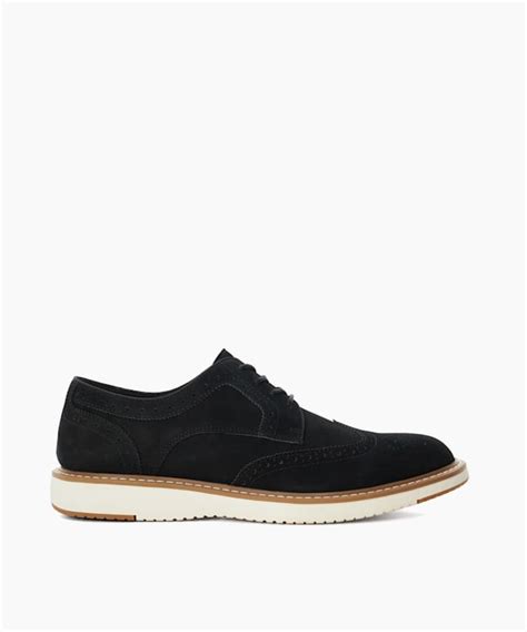 Bronny Black Hybrid Nubuck Lace Ups Dune London